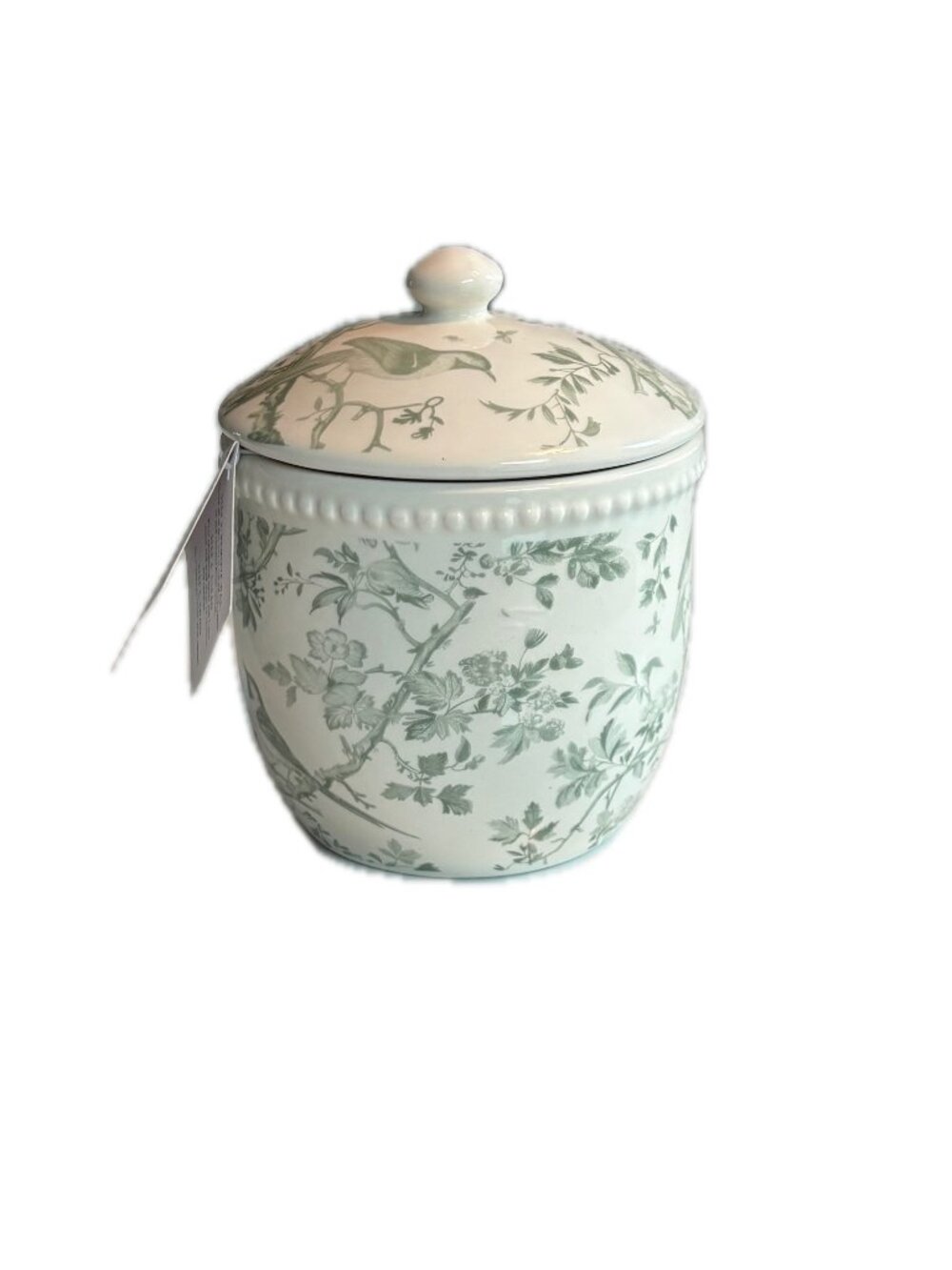Enchanté Lidded Candle Gold and White Bird Branches Pumpkin Souffle 16 OZ